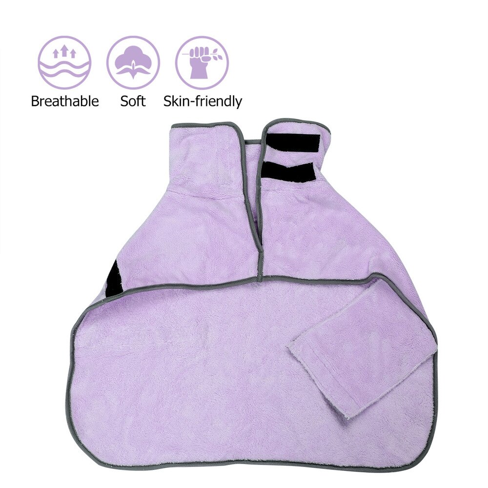 Soft Pet Towel - Super Absorbent Quick Drying Bathrobe for Dogs & Cats: Violet / XS