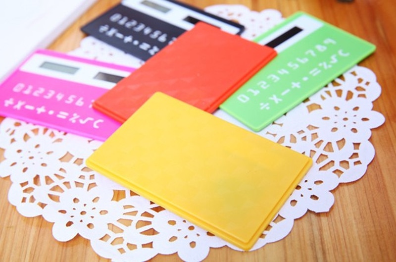 Portable Stationery Calculator Mini Handheld Ultra-thin Card Calculator Solar Power Small Slim Student Pocket Cute Calculator