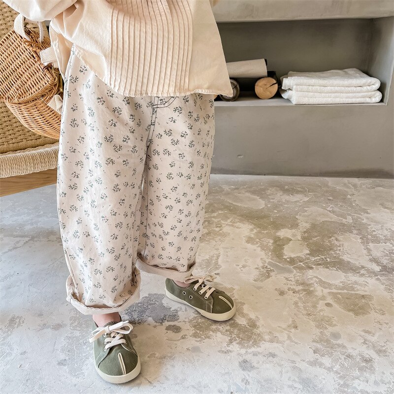 Mode Meisjes Bloemen Casual Broek Leuke Bloem Baby Meisje Broek Kinderen Harembroek Katoen Kinderen Broek Kleding