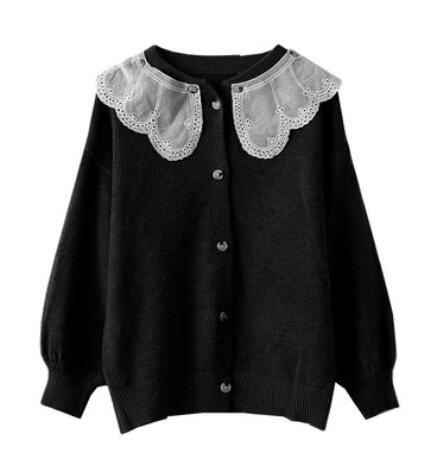 Suéter dulce de otoño cárdigan color caramelo 8 colores: black