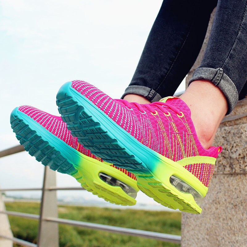 Damskie buty do tenisa poduszka powietrzna oddychające sportowe sportowe tenisówki na co dzień B2Cshop