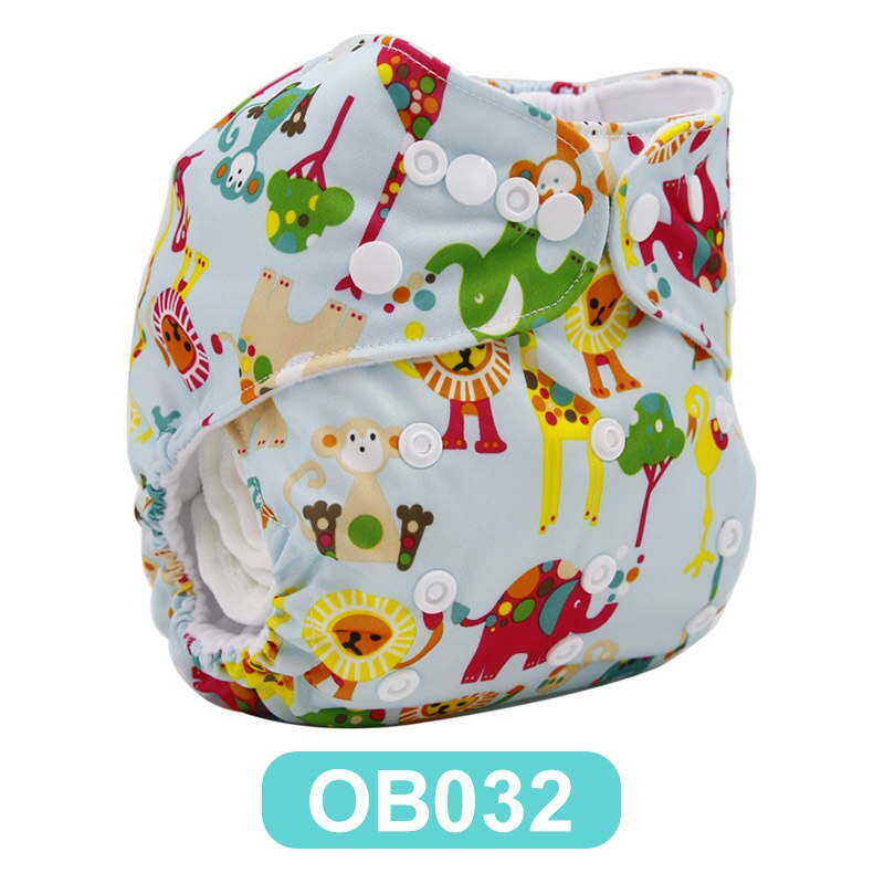 Risunnybaby babyblöjor tvättbara blöjor med bomullstryck kan återanvändas 0 ~ 4 år gamla justerbara barnblöjor: Ob032