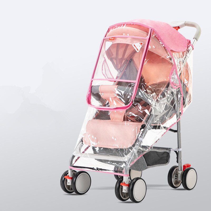 Stroller Rain Cover Universal Clear Upgrade Stroller Cover for Toddlers Umbrella Stroller Sun Visor Shade Canopy Baby Carriage: pink