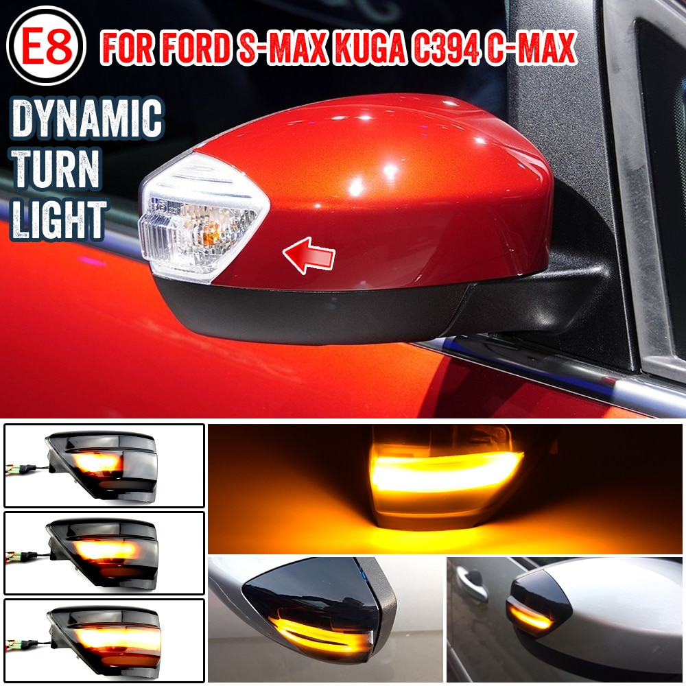 Led Dynamische Zijspiegel Sequentiële Indicator Blinker Licht Voor Ford S-Max 2007 C-Max Kuga C394