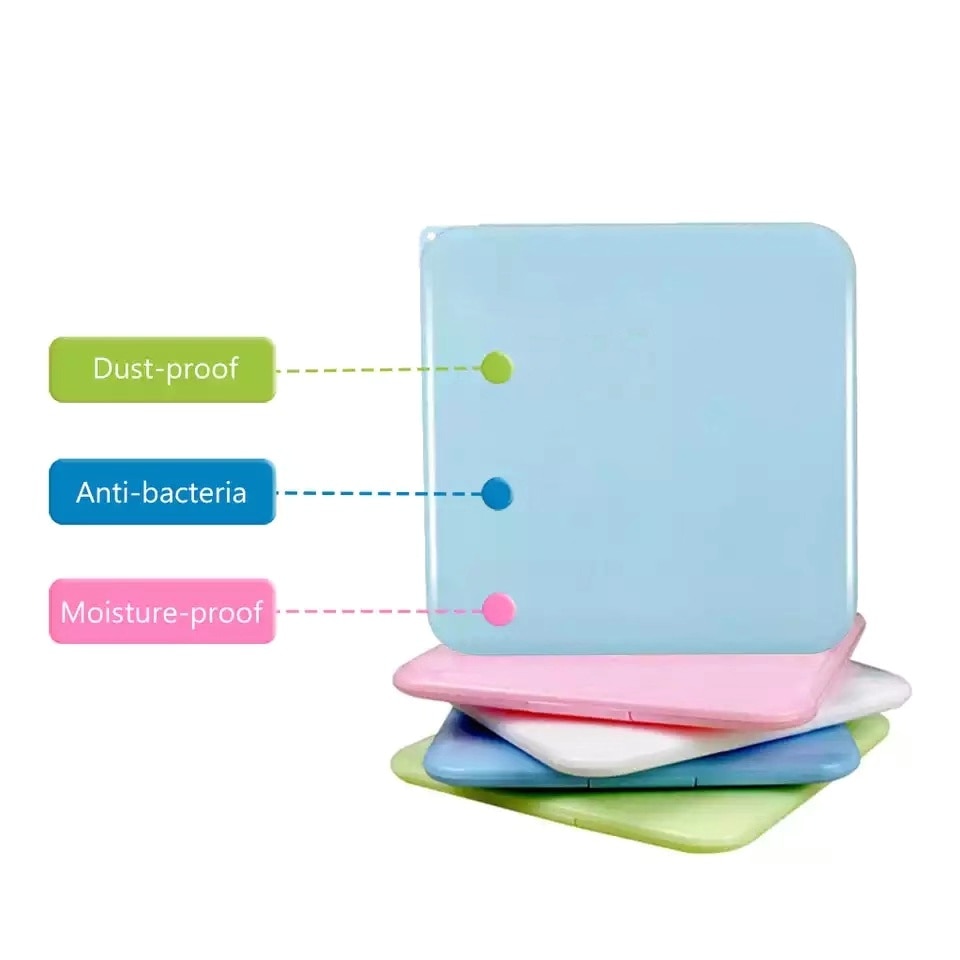 4 Cajas para Guardar Mascarillas Cuadrado Plastico Portatil Estuche Funda para Mascarilla Porta Mascara