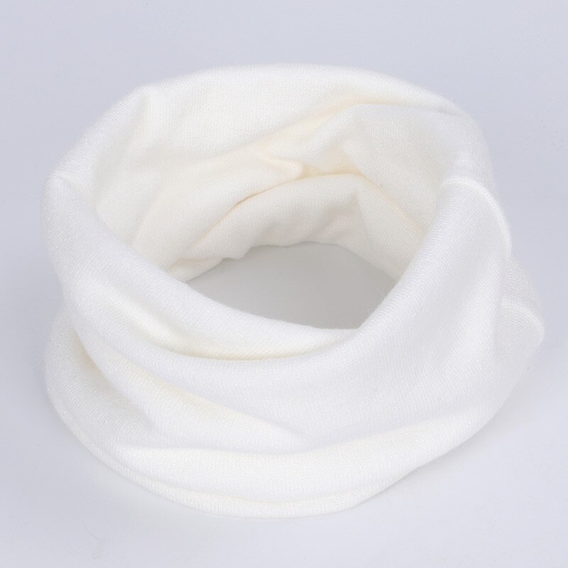Foulard rond en laine tricoté massif, laine pour hommes et femmes, tendance hiver: White
