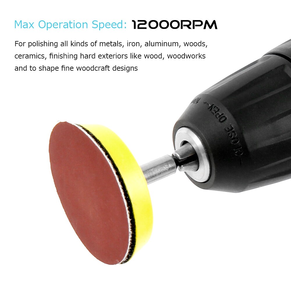60pcs 100/240/600/800/1000/2000 Grits Sanding Disc Set 2inch 50mm+ Loop Sanding Pad with 3mm Shank For Polishing Cleaning Tools