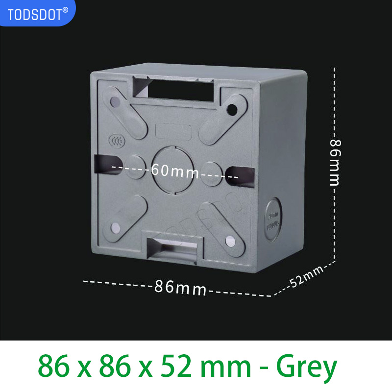 Switch Socket Box 4 Color 86 Type 35 | 40 | 50 mm, Premium Wall Surface Junction Box, On-Wall Mount White | Black | Grey | Gold: WHITE