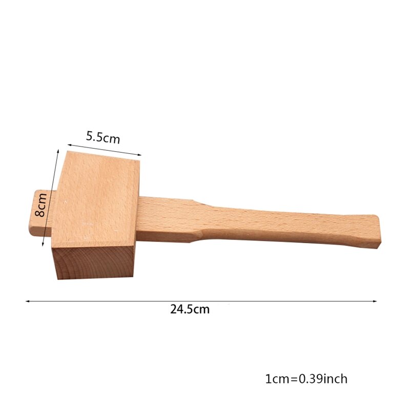 Herramienta de carpintería de madera maciza de carpintero, mazo de madera, mango de martillo