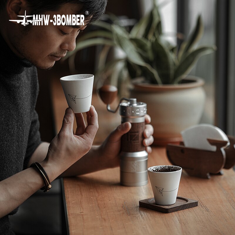 MHW-3Bomber Winter Kaffee Tassen 120ml Keramik Tassen Porzellan Barista Zubehör Werkzeuge wiederverwendbar Espresso Lungo Flache Weiß Latte