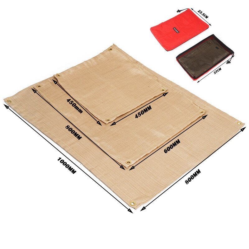 80 x 100cm svejsetæppe glasfiber højtemperaturbestandighed brandsikkert stof brandslukningstæppe til campingkøkken ude
