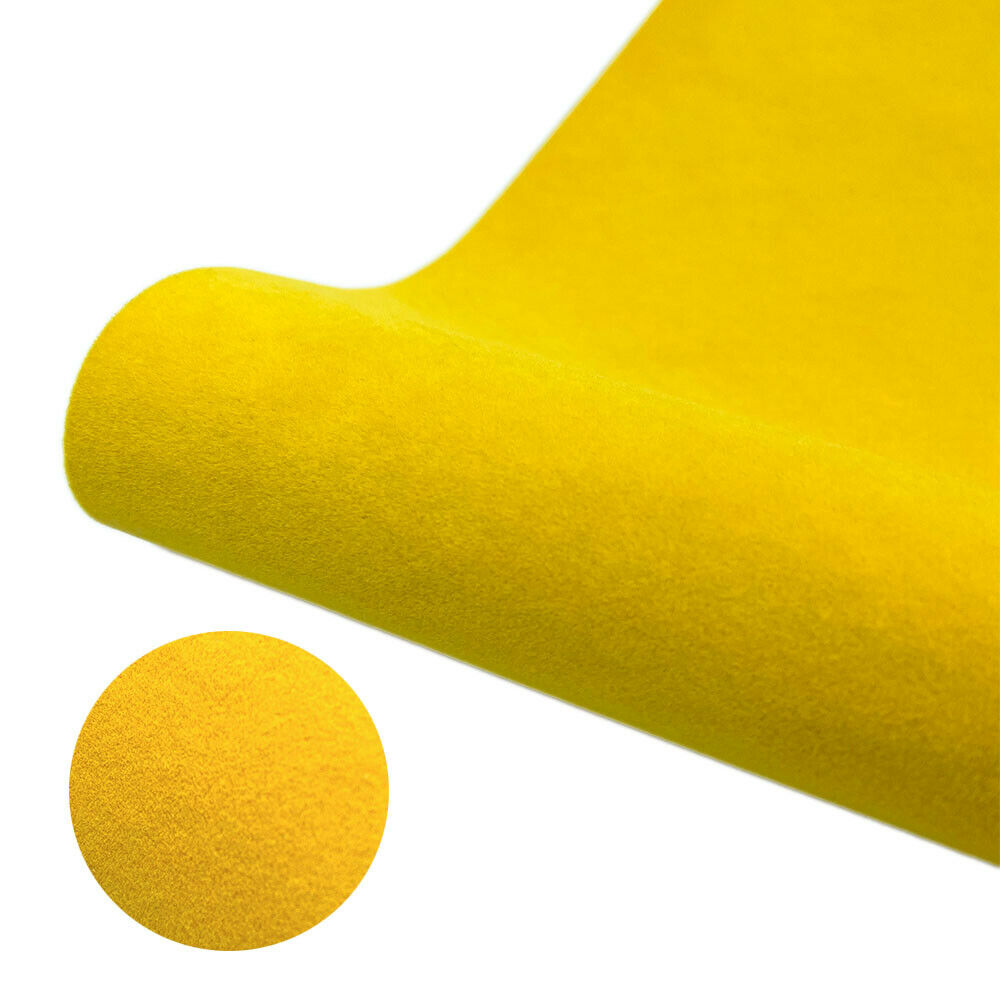 Revestimiento flocado de terciopelo autoadhesivo, hojas adhesivas de tela de fieltro para arte y manualidades, revestimiento para joyero, revestimiento de terciopelo suave para cajón: L / YELLOW