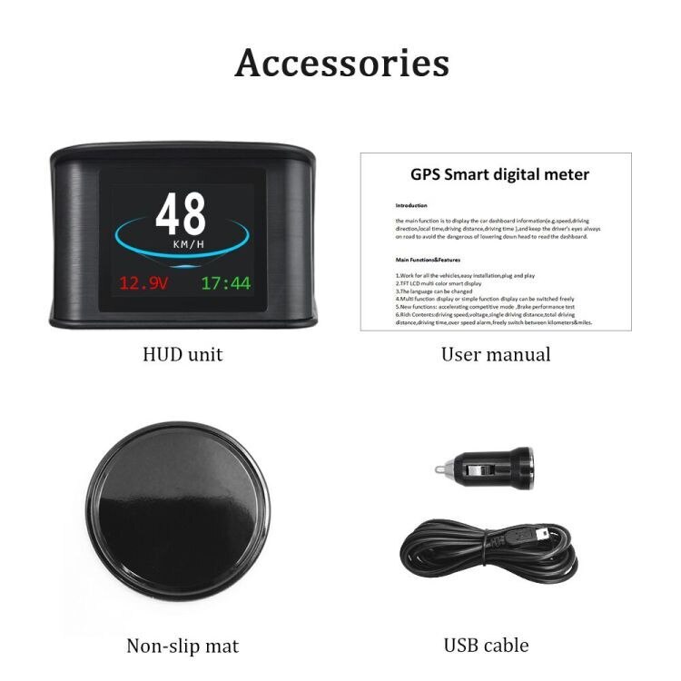 Car GPS HUD Head Up Display Digital Speedometer Satellites Speed For All Cars