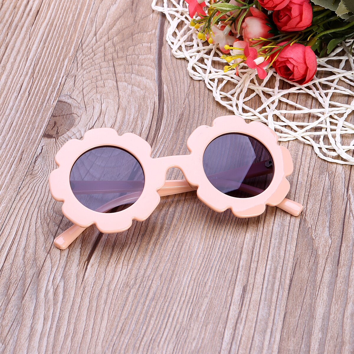 Toddler Summer Kids Baby Girls Beach Sunglasses Child Baby Sun Outdoor Wear Sunflower Glasses Kids UV400: B
