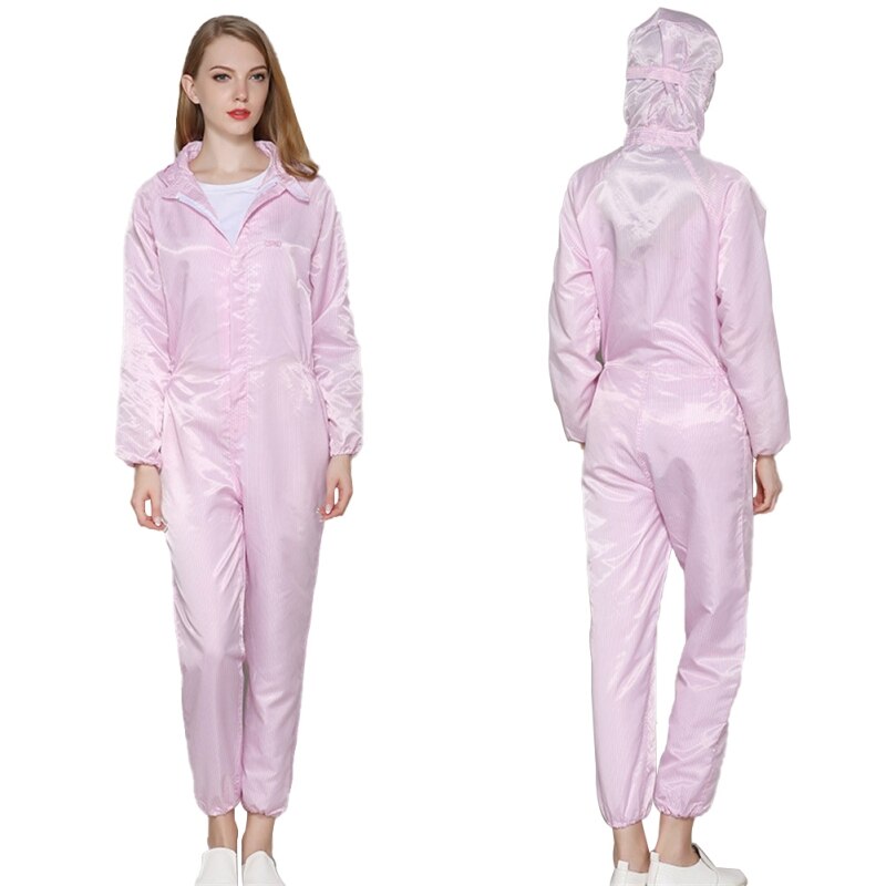 Traje de protección reutilizable ropa antiestática traje de PPE a prueba de polvo y ropa de contacto aislada Unisex: Rosa / S
