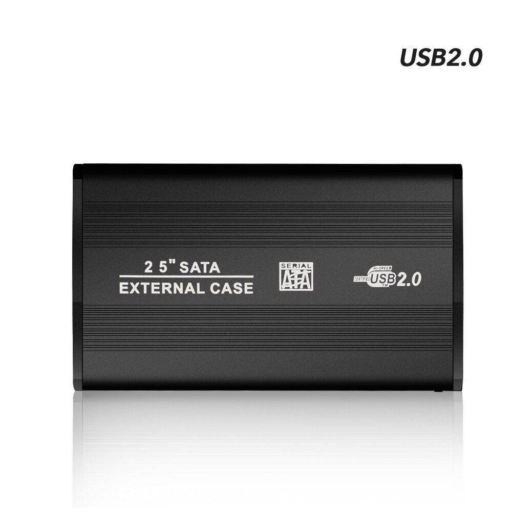 Custodia per HDD in alluminio TISHRIC per custodia per scatola per disco rigido HDD custodia per disco rigido USB3 da 2.5 pollici Sata a USB scatola HD esterna Optibay: USB 2.0 Stripe Black