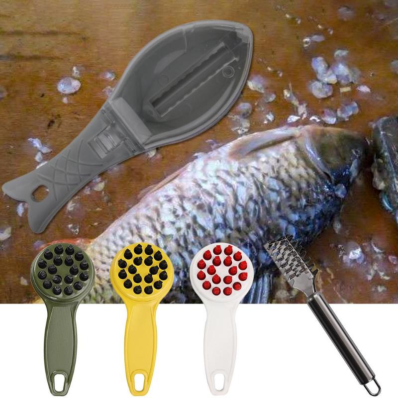 1pc fiskskinnsborste skrapa fiskefjäll borsta rivjärn snabbt ta bort fiskkniv rengöring skalare scaler skrapa