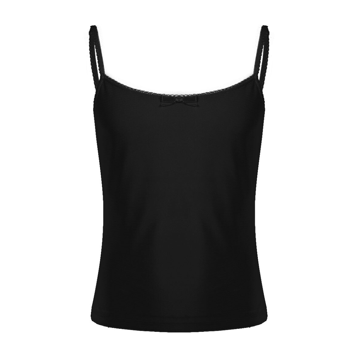 Mens Sleeveless Sissy Camisole Tank Tops Spaghetti Straps Tee Vest Nightwear Sleepwear: Black / XL