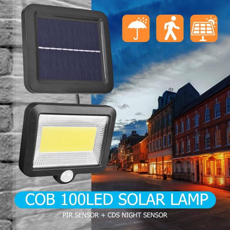 Cob 100LED Solar Light Motion Sensor Waterdichte Outdoor Path Night Verlichting Outdoor Solar Lamp Voor Tuin Binnenplaats Oprit