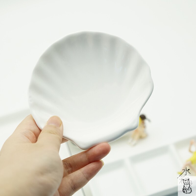 Keramische Aquarel Palet Shell-Vormige Vierkante Drie-Grid Palet Kunst Levert Professionele Schilderen Keramische Levert: Big shell