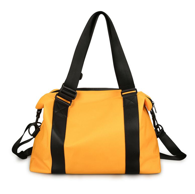 2020 masculino casual náilon esporte bolsa de viagem design impermeável grande bagagem bolsa: YELLOW