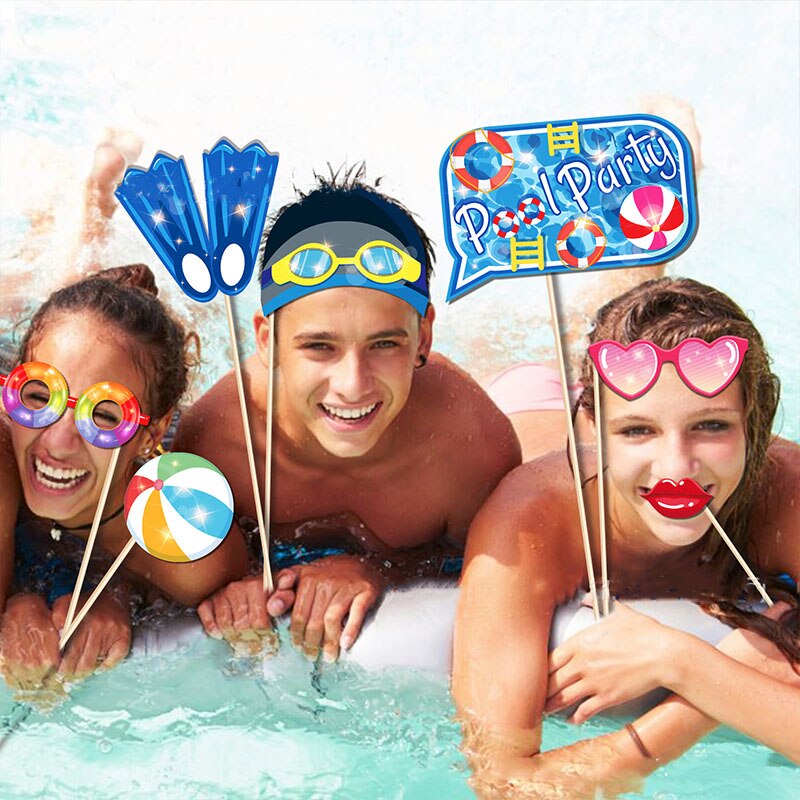 Swimming Pool Summer Swimming Ring Birthday Party Photo Props Seaside Pool Party Tropical Hawaiian Birthday Party Supplies