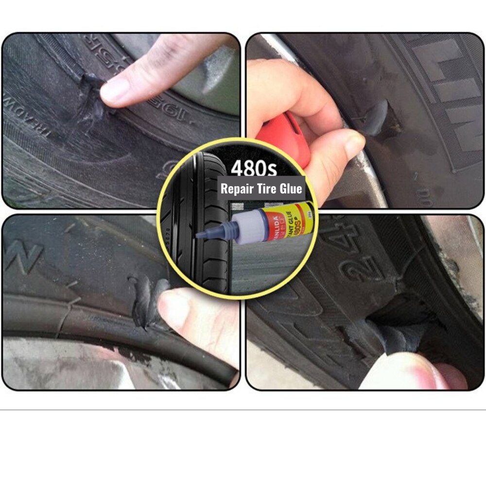 Zhanlida – adhésifs pour réparation de pneus de voiture, 20g 480S, Super calfeutrage, colle pour caoutchouc, noir