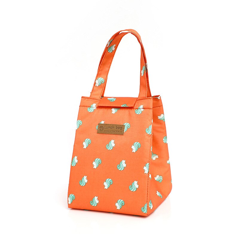 Saco de almoço portátil novo térmico isolado lancheira tote cooler bolsa pequeno-almoço caixa de alimentos escola sacos de armazenamento de alimentos: Orange fox