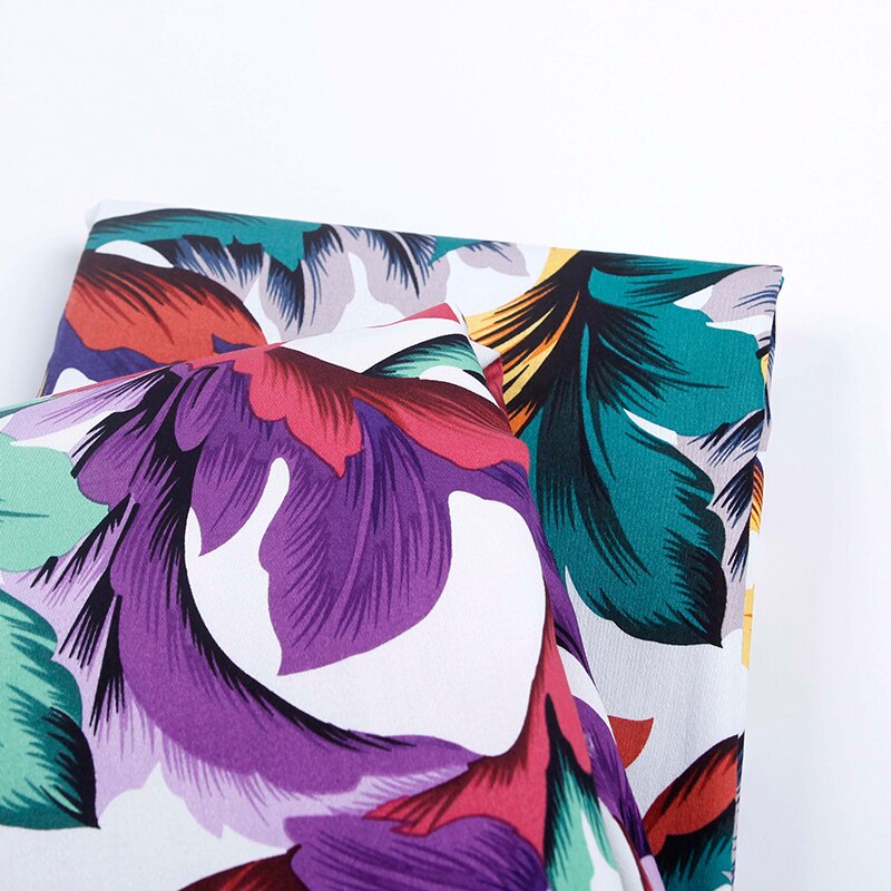 Venda quente tecido de vestuário de algodão retro artesanal diy tecido tricolor canna vestuário impressão senhoras vestido tecidos