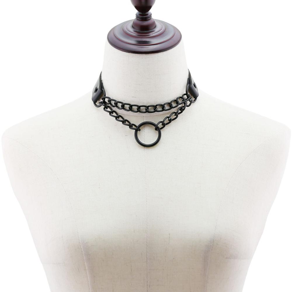 Schwarz Gothic O Kette choker kragen harajuku Punk Choker frauen mädchen schwarz leder chocker emo Kawaii hexe schmuck