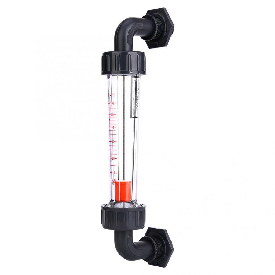 Flow Meter LZS-15W Elbow Liquid Flowmeter ABS Plastic Tube Type Waterflow Meter 10-100LPH Male Thread ZG1/2- NPT1/2inch