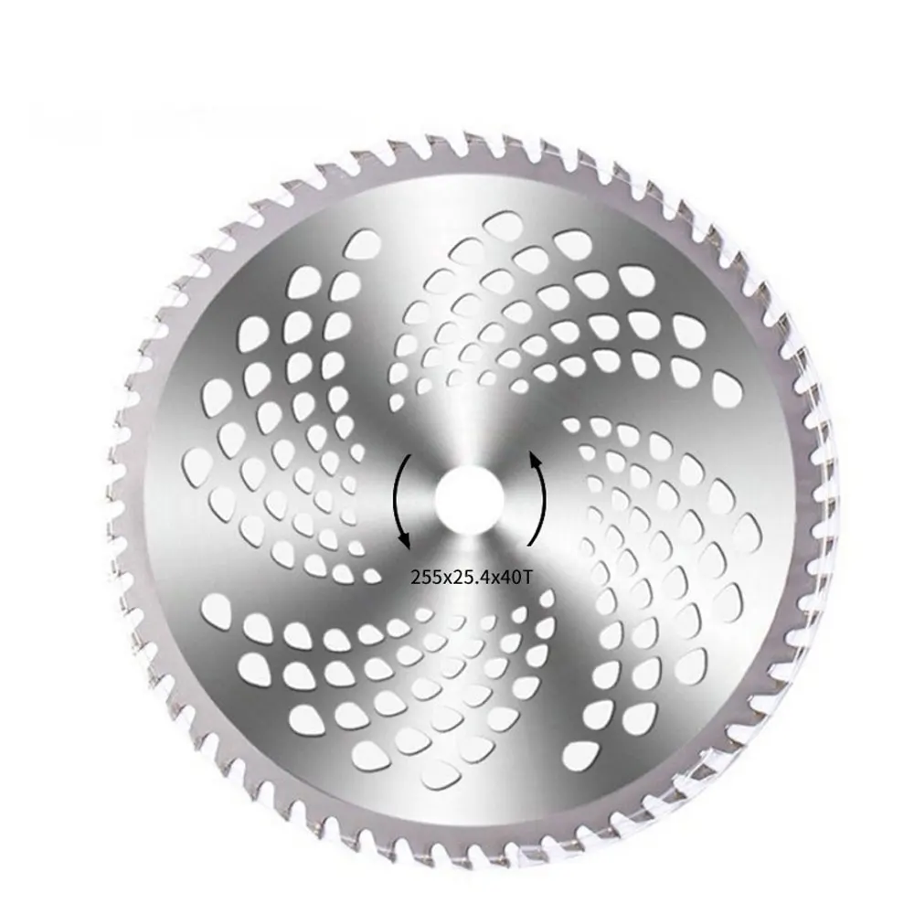 40T/60T/80T 10 Inch Carbide Tipped Alloy Brush Cutter Saw Blade Lawn Mower Grass Trimmer Garden Tool Replacement Cutting Disc: indigo