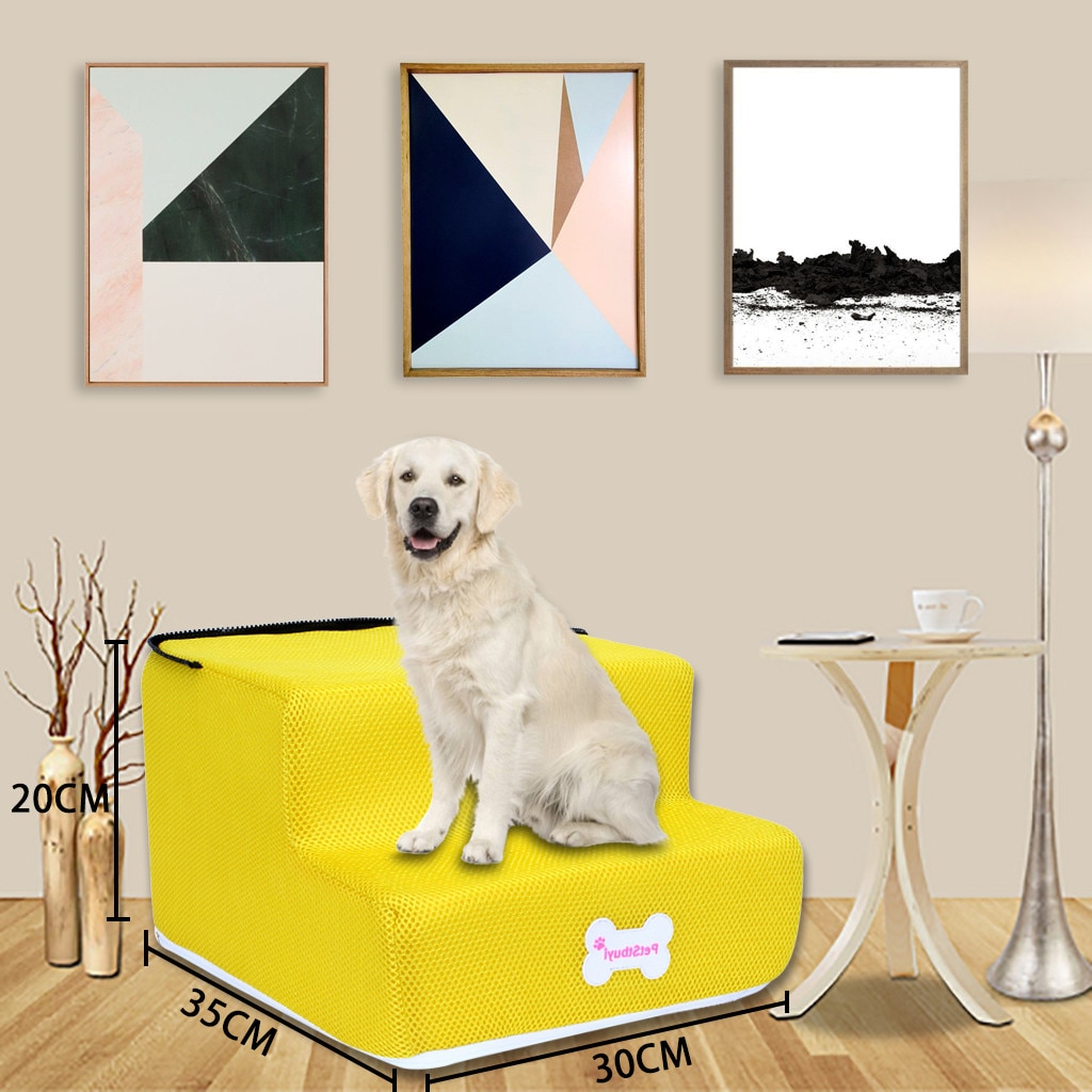Pet Products Breathable Mesh Foldable Pet Stairs Detachable Pet Bed Stairs Dog Ramp 2 Steps Ladder Pet Stairs Dog Access