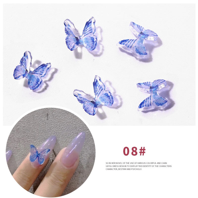 2 pcs/set 15Styles 3D Resin Butterfly Nail Art Decorations Manual Stereo Mini Manicure Butterfly DIY Rhinestones Manicure