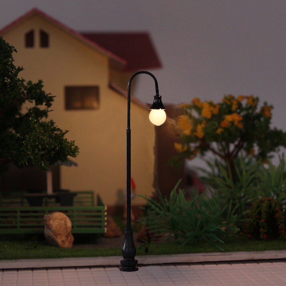 8cm hohe 3v- led-metallgartenlampen für modelleisenbahngebäude, architektur und landschaftsgestaltung