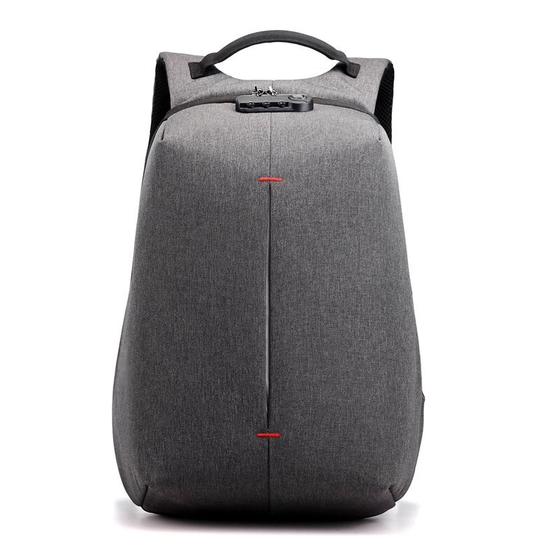 Mochila de negocios para hombre, bolso multifuncional e impermeable de nailon con carga USB, informal, urbano: gray