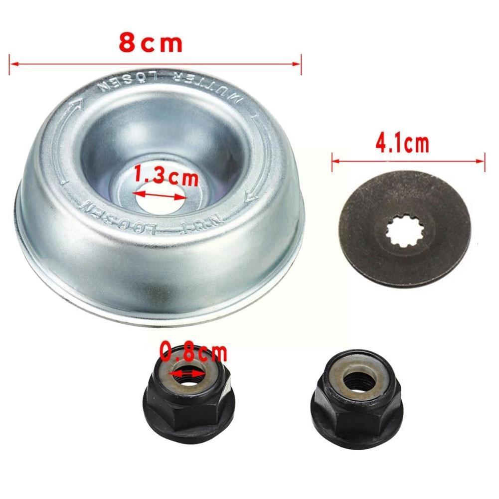 4PCS/Set Metal Blade Fixing Kit With 2 Sizes Of Nuts Replacement for STIHL Strimmer Brushcutter Adapter Nut E3I3