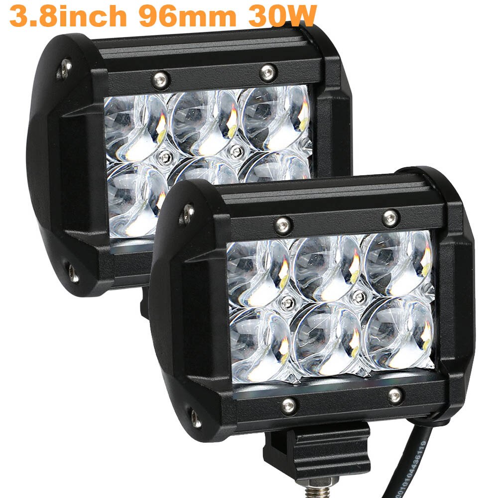 Weketory 4 6,5 4 9,3 12 17 pulgadas 30W 60W 90W 120W 180W 5D Barra de luz LED de obra para Tractor Boat OffRoad 4WD 4x4 camión SUV ATV 12V 24v: 2PCS 30W Spot