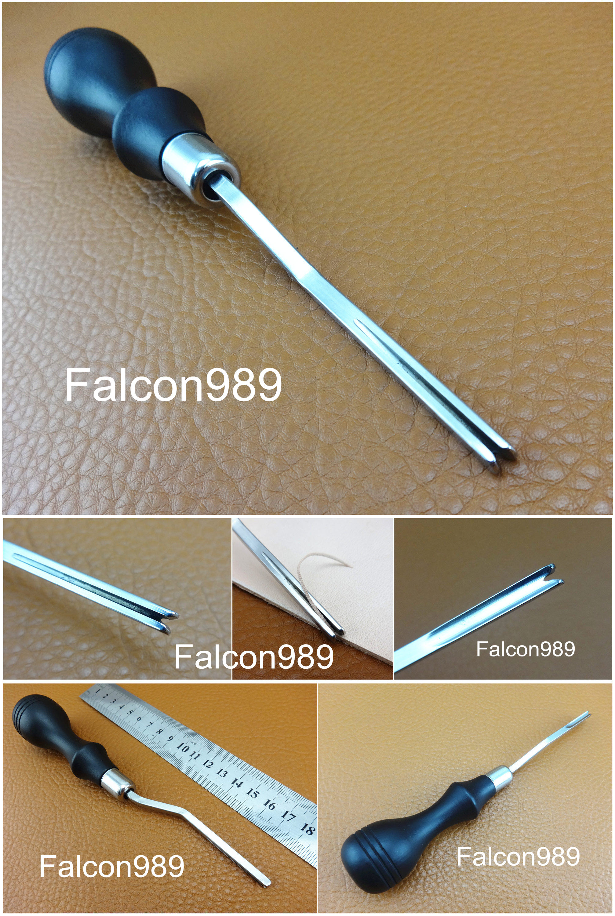 Een 1.0mm lederen ambachtelijke randafschuiner, afschuiner, kantensnijder, doe-het-zelf gereedschap - naaien, stikken, snijden, stempelen, mes, snijder, pons, beitel