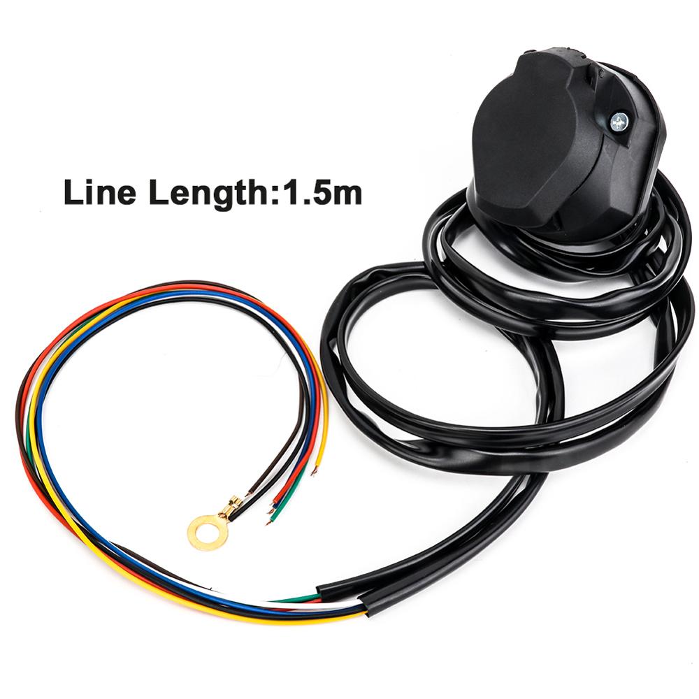 Tirol-boîte à prise de remorque à 7 broches en PVC, étanche avec câble de 1.5m, connecteur de remorque Europe 12V,