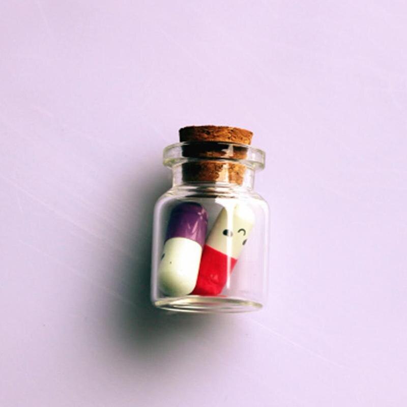 5 Stks/set Kurk Kleine Glazen Fles Mini Diy Ornament Glazen Fles Decoratie Fles Collectie Fles