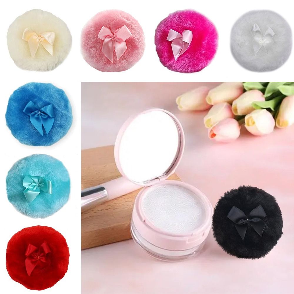 Esponja de polvo esponjosa grande Ultra suave, lavable, reutilizable, de terciopelo, para cara y cuerpo, esponjas de polvo sueltas, herramienta de maquillaje en seco y húmedo