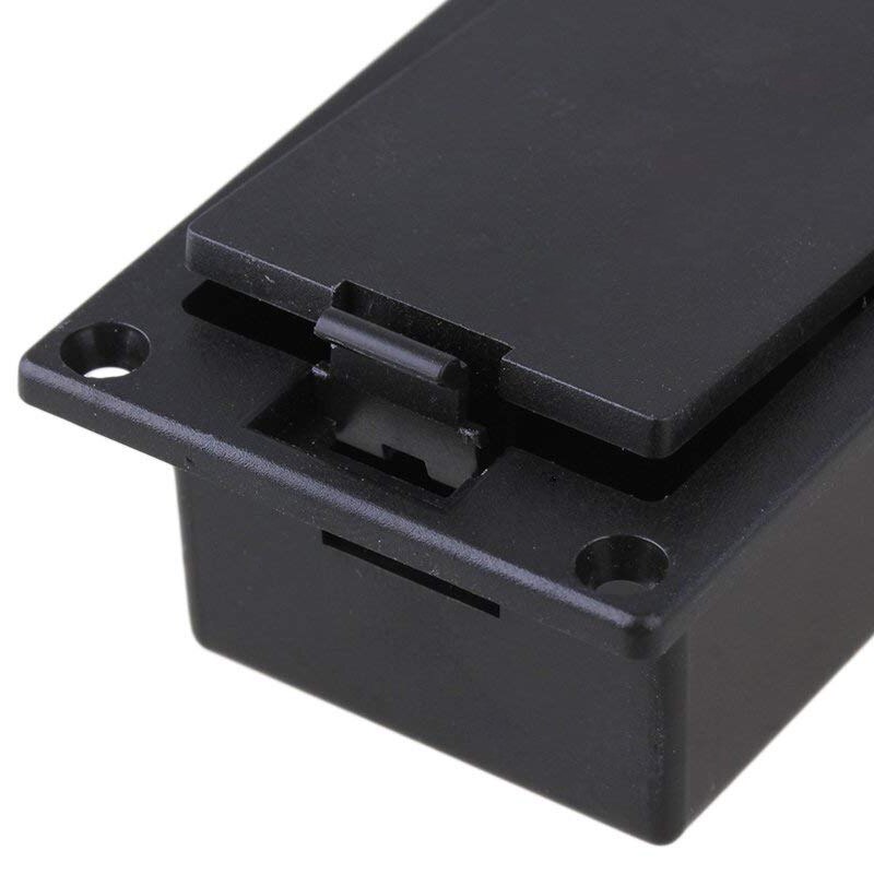 Guitar Bass 9V Battery Holder Compartment Cover Case Black Set of 10