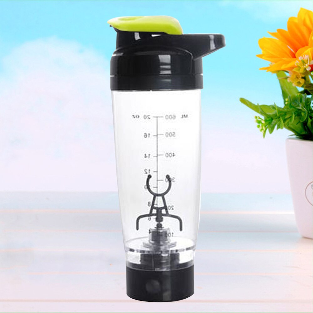 1 Pc Protein Shaker Bottle Vortex Mixer Automatic Battery Operated 600ml Portable Stirring Shaker: Green