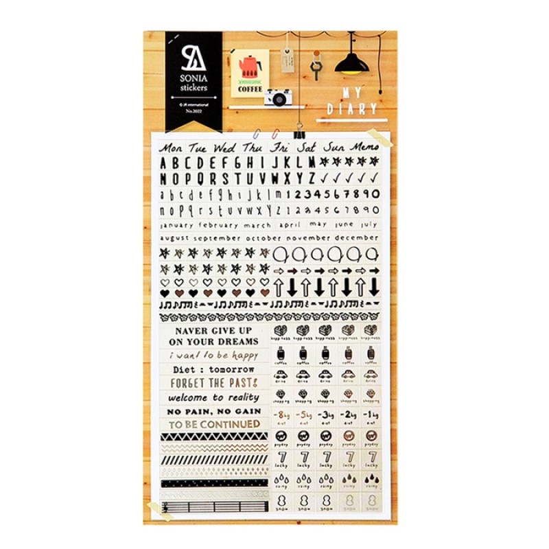 Sonia clear PET words letter stickers scrapbooking adhesive alphabet paster masking planner sticker dairy decoration