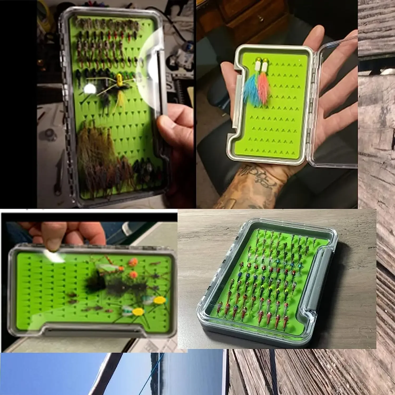 Aventik Waterproof Fly Box Flies Storage Box Silicone Pad Transparent Portabale Fishing Box