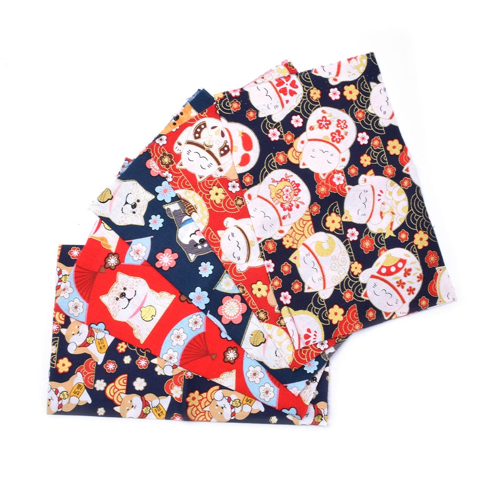 Gjør-det-selv 5 stk/partier 20 x 25cm sefyr-kattmønster 100%  pur-skjære bomull lappeteppestoffbunt sy quilting til håndlaget