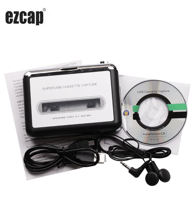USB Cassette Tape Converter Cassette to MP3 Audio capture Music Walkman Player Tape to PC Portable Cassette-to-MP3 Converter