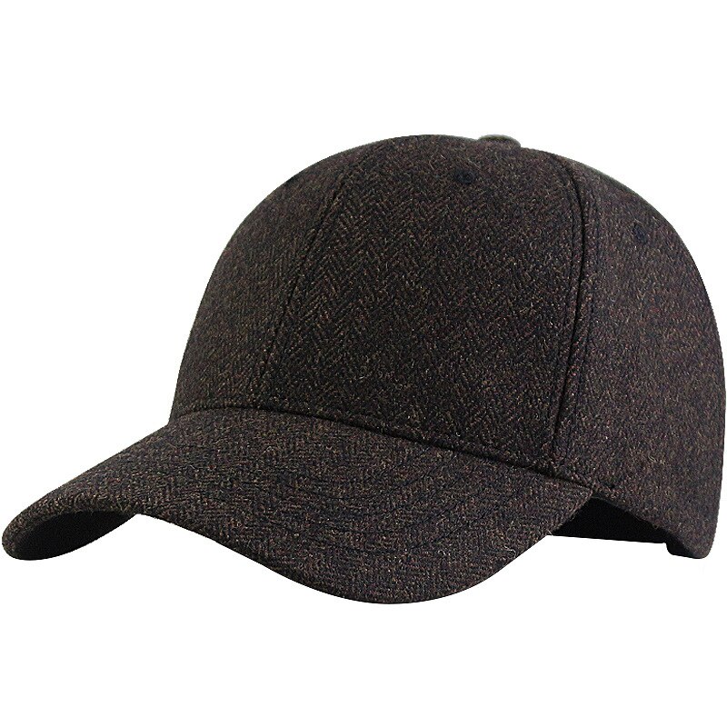 56-60cm 61-68cm bot heren grote maten vilten baseballpetten vader winter warme wollen snapback pet mannelijke oversized sportpetten