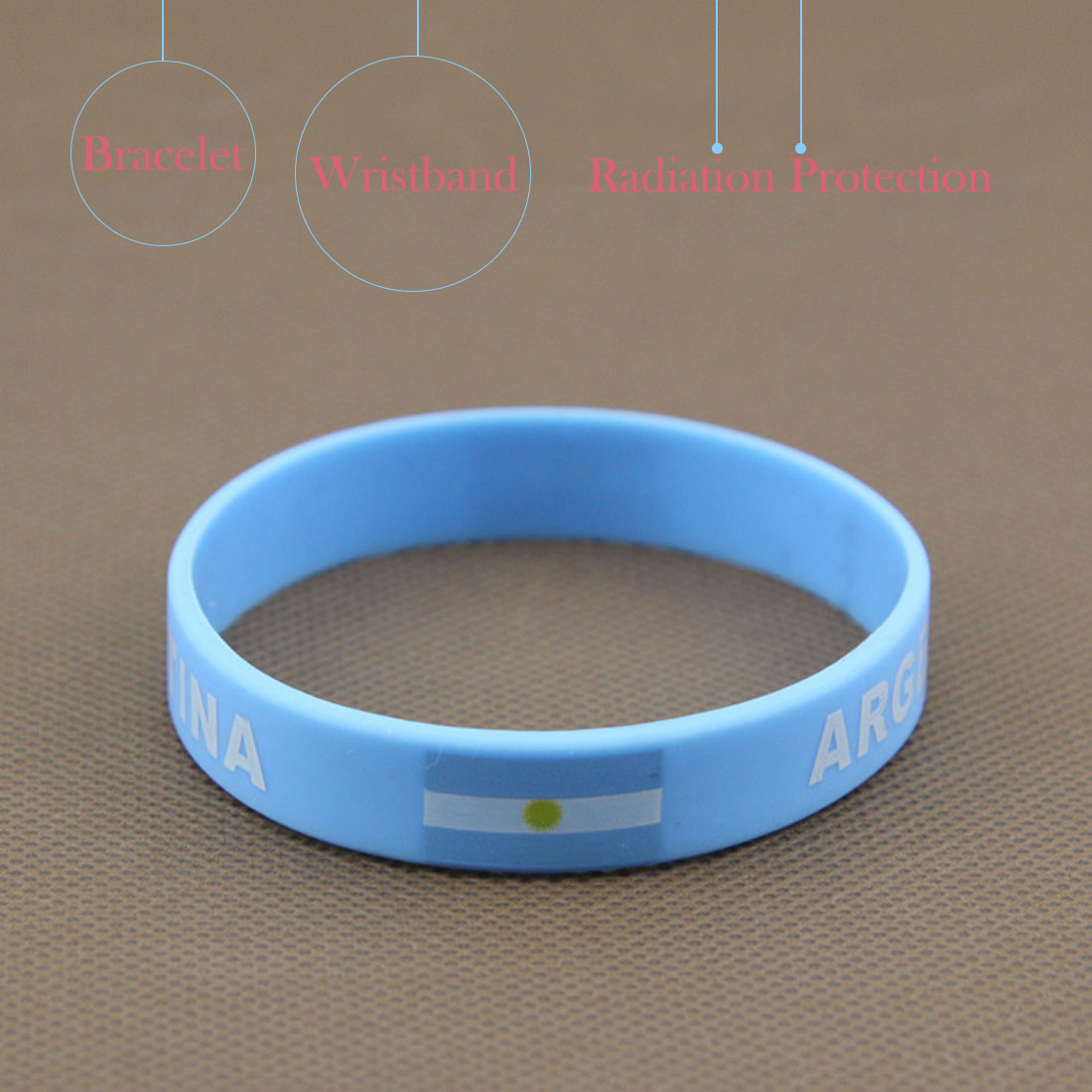 Brand 1pcs Football Fans Bracelet Soccer fan Accessories Football Silicone Bracelet Cheerleading supplies: Argentina